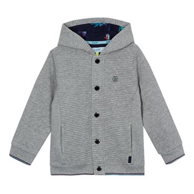 Boys' grey quilted hooded jacket
